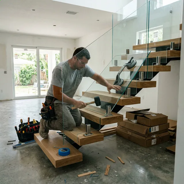 Custom Floating Stair Installation in Tampa, FL